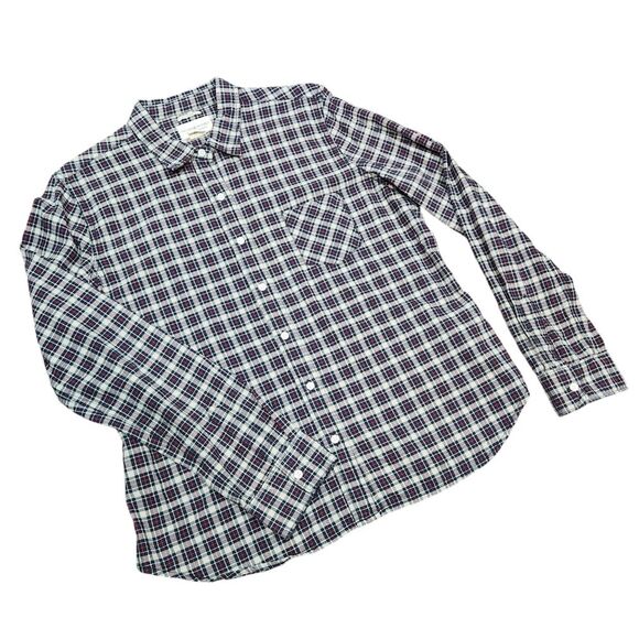 Ralph Lauren Denim & Supply Tomboy Plaid Women's Button Down‎ Shirt Blue Red XL - Picture 7 of 7